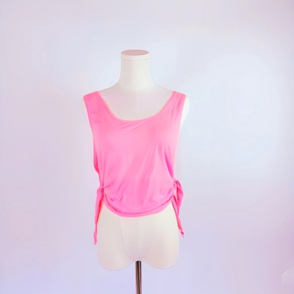 PINK Victoria's Secret Side-Tie Tank Top M Sleeveless Pink Workout Tank Top - Picture 1 of 7